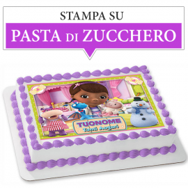 Cialda personalizzata DOTTORESSA PELUCHE rettangolare (stampa su pasta di zucchero)