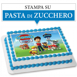 Cialda personalizzata PAW PATROL rettangolare (stampa su pasta di zucchero)