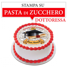 Cialda personalizzata LAUREA LEI tonda (stampa su pasta di zucchero)