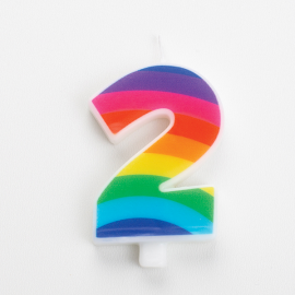 CANDELINA NUMERO 2 RAINBOW SCINTILLANTE