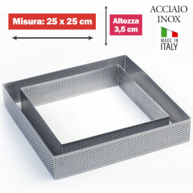 FASCIA MICROFORATA QUADRATA (acciaio inox) DIM. 25x25cm x 3,5cm h.