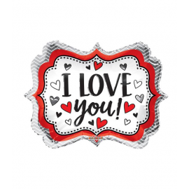 PALLONCINO SAGOMATO I LOVE YOU FRAME FOIL STANDARD ø 45cm