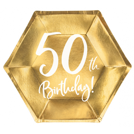 PIATTI 50th BIRTHDAY ORO - 20cm / 6 pz.