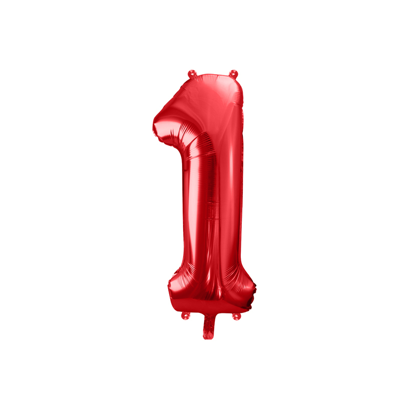 PALLONCINO MYLAR NUMERO 1 ROSSO - 86cm