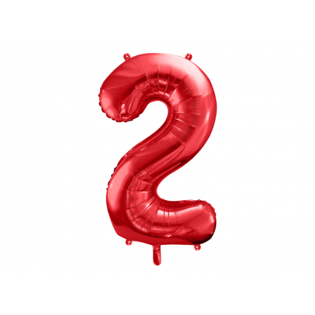 PALLONCINO MYLAR NUMERO 2 ROSSO - 86cm