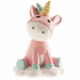 CAKE TOPPER BATTESIMO/NASCITA UNICORNO 10cm