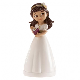 CAKE TOPPER COMUNIONE/CRESIMA BAMBINA CUORE 16cm