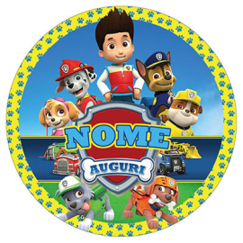 Porta bicchiere a sacchetto Paw patrol su azzurro