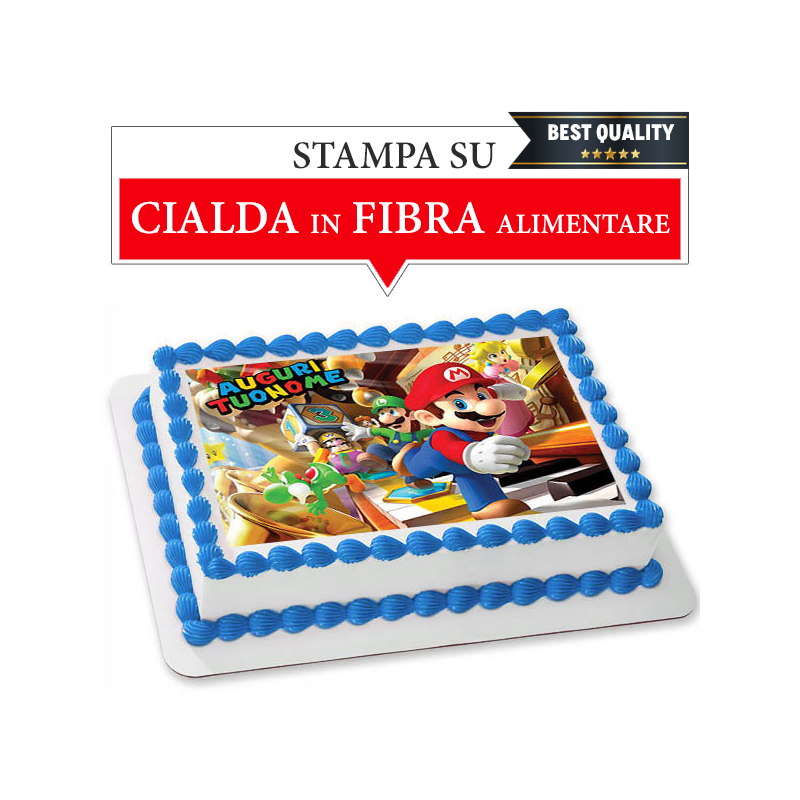 CIALDA IN OSTIA TORTA PERSONALIZZABILE 20X30 SUPER MARIO