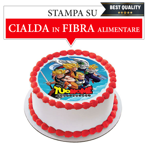 Cialda per torta di Dragon Ball, tonda, topper cake