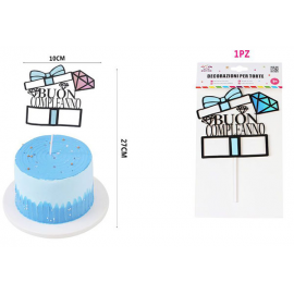 CAKE TOPPER \\"BUON COMPLEANNO GIFT\\" LUI