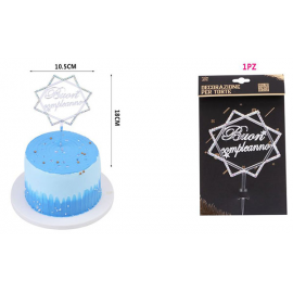 CAKE TOPPER \\"BUON COMPLEANNO STRASS\\"