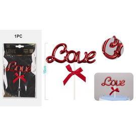 CAKE TOPPER \\"LOVE\\" ROSSO