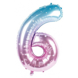 PALLONCINO MYLAR NUMERO \\"6\\" SWEET SPRINKLES - 90cm