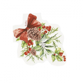 TOVAGLIOLI SAGOMATI NATALIZI \\"CHRISTMAS BOUQUET\\" CM.33X33 PZ.16