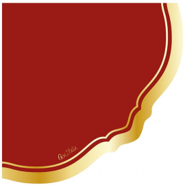 TOVAGLIOLO LIBERTY ROSSO CON BORDO ORO CM.33X33 PZ.16