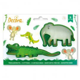 SET 2 TAGLIAPASTA ELEFANTE e COCCODRILLO IN PLASTICA