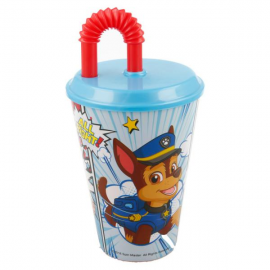 BICCHIERE TUMBLER PAW PATROL 430ml CON CANNUCCIA