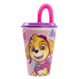 BICCHIERE TUMBLER PAW PATROL GIRLS 430ml CON CANNUCCIA