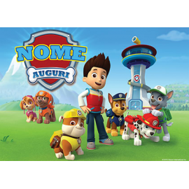 Cialda personalizzata PAW PATROL rettangolare (stampa su pasta di zucchero)