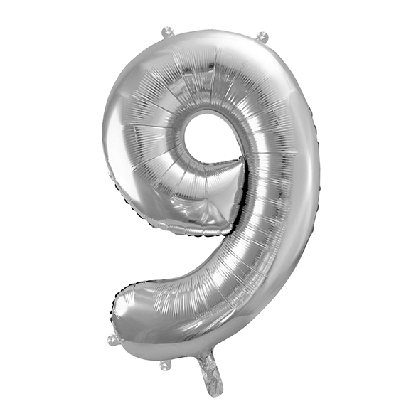 PALLONCINO MYLAR NUMERO 2 ARGENTO - 86cm