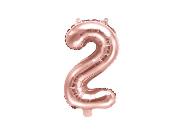 PALLONCINO PICCOLO MYLAR NUMERO 2 ROSA GOLD - 35cm