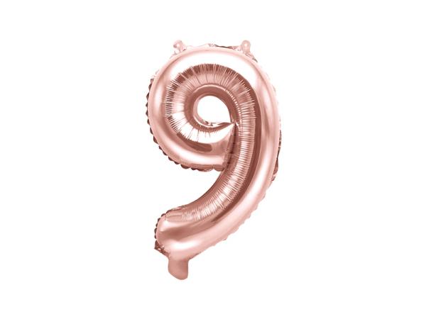 PALLONCINO PICCOLO MYLAR NUMERO 1 ROSA GOLD - 35cm